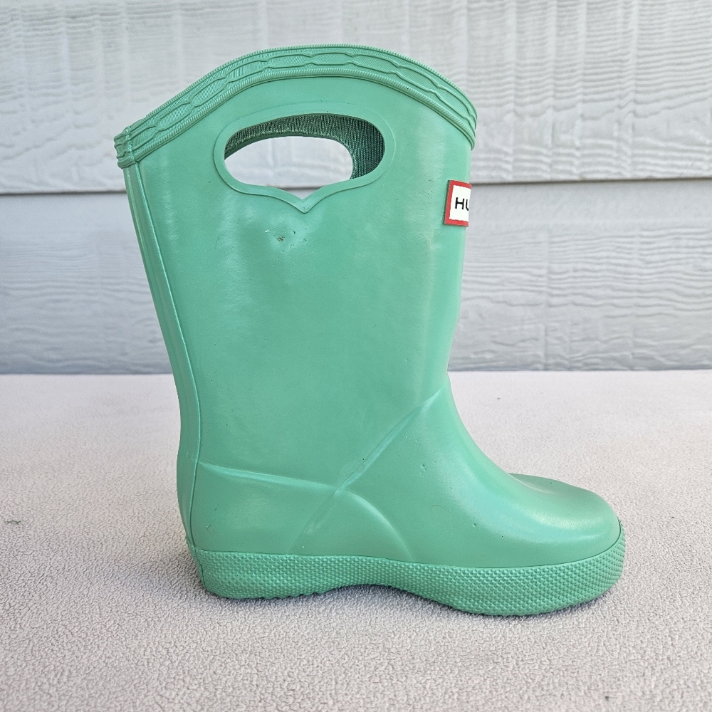 Hunter Classic Pull On Rain Boots Toddler Girl SZ 7 US Green Mint Waterproof - Picture 4 of 12